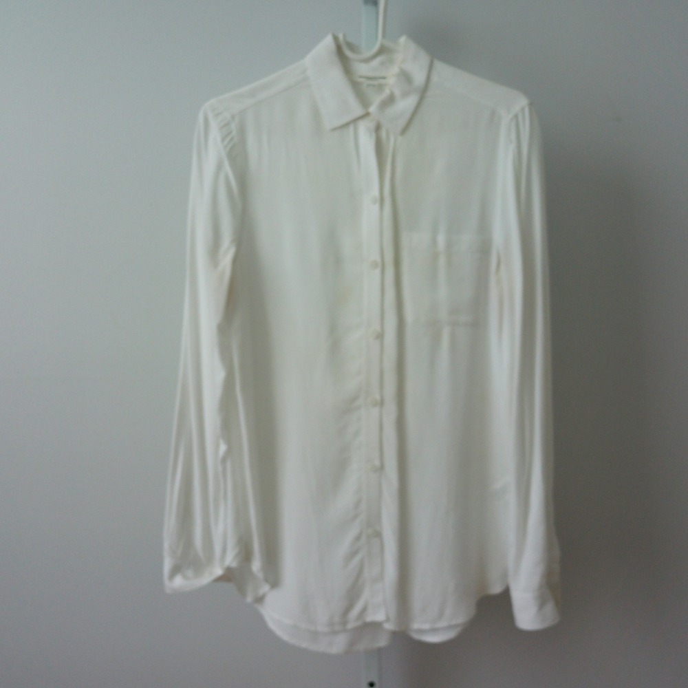 Beachlunchlounge Office Siren Coastal Relaxed Pocket Button Down XS White